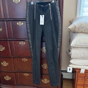 In earnest by Byron Lars Black Pants with gold Embellishments